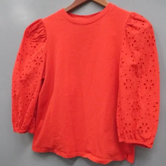 A New Day Women's Blouse Size M Red Color 3/4 Designer Sleeve Women's Blouse Top - Picture 2 of 9